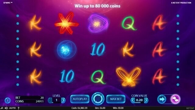 Sparks gokkast NetEnt screenshot
