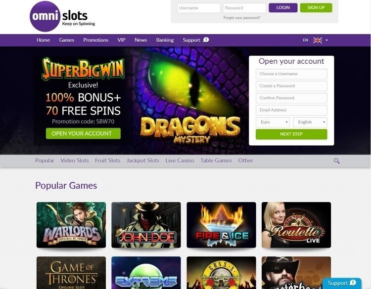 omni slots login