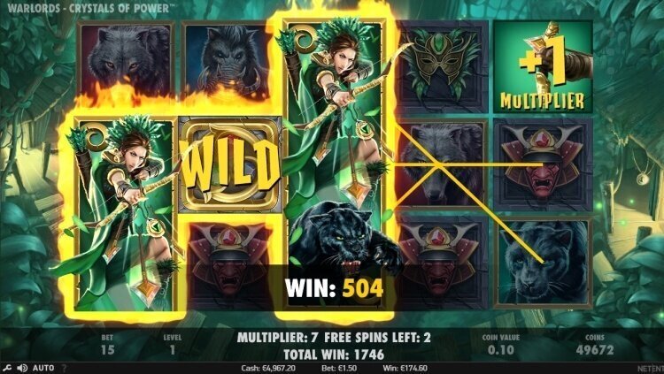 Warlords crystals of power gokkast big bonus win