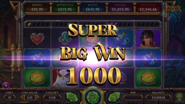 Ozwins jackpots super big win