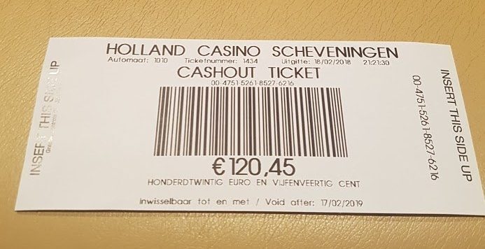 Cash out ticket - Schevingen