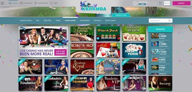 Karamba live casino