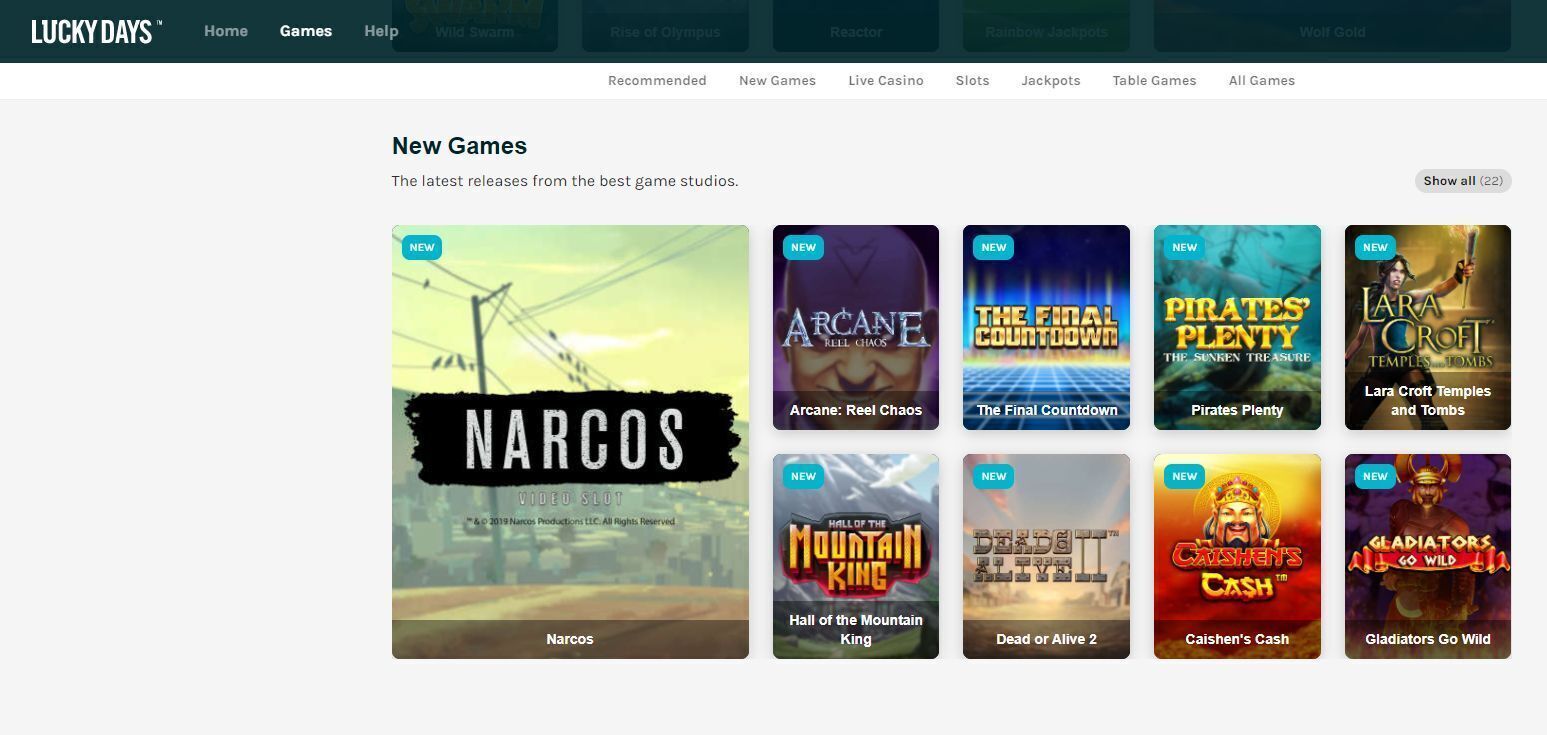 Lucky Days casino review - online slots