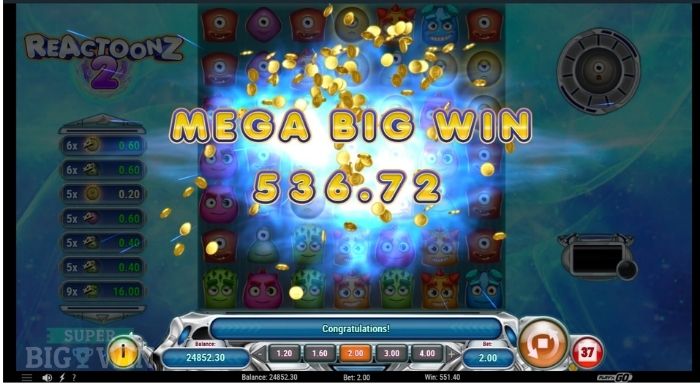 reactoonz 2 Big win