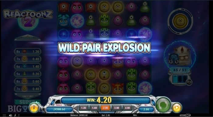 reactoonz 2 wild pair explosion