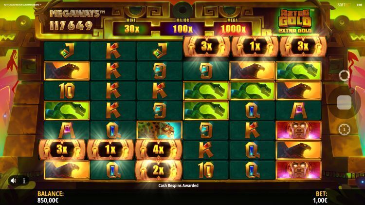 Aztec Gold Extra Gold Megaways Bonus trigger