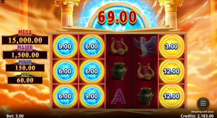 Amazing Link Zeus slot bonus respin bonus