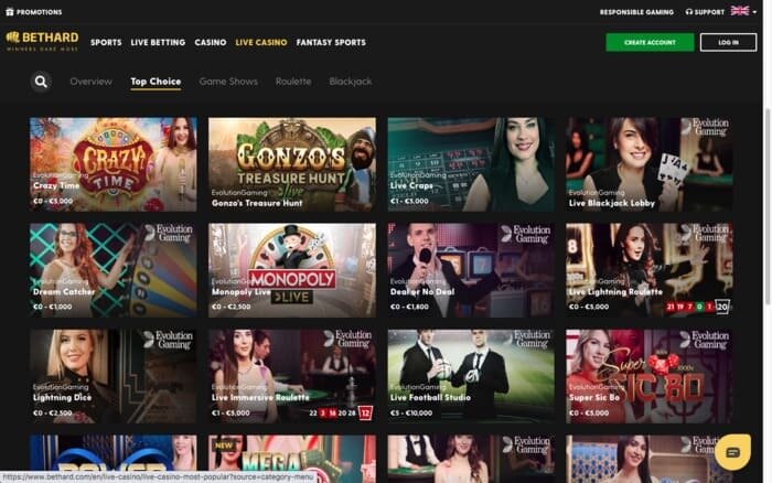 Bethard live casino