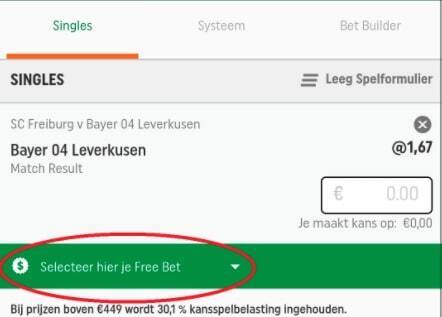 Activeer je free bet bij TOTO Sport