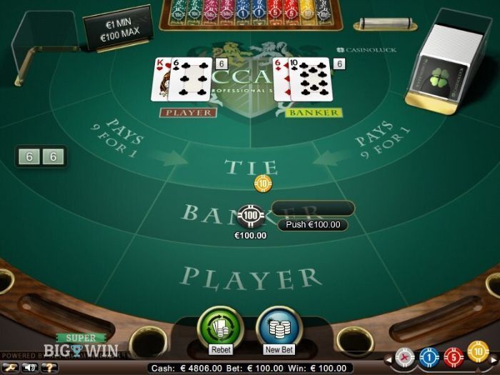 online baccarat tafel