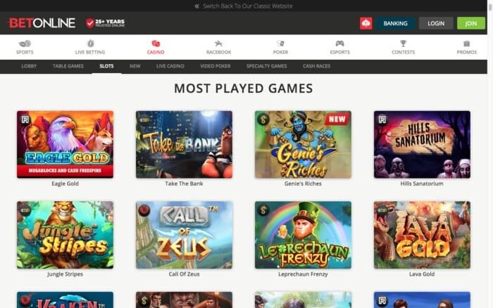 betonline casino spelaanbod