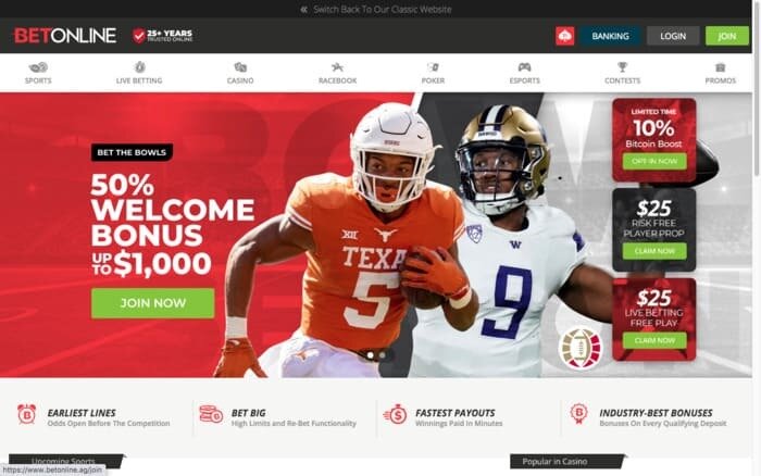 Betonline Review - homepage