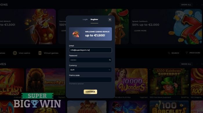 bonus code bij registratie bij luckywands casino