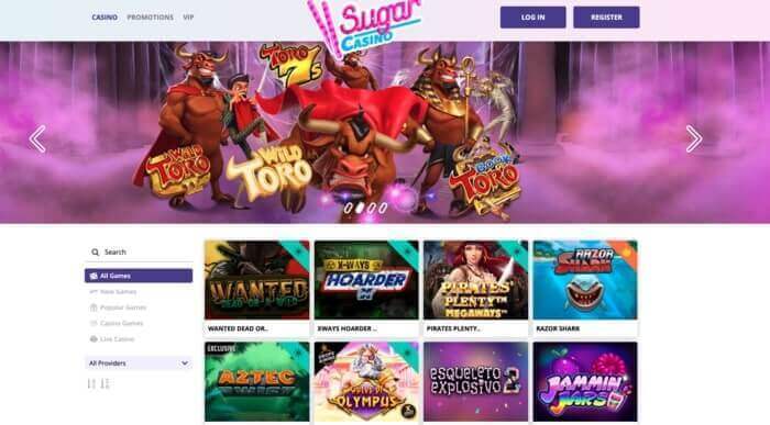 Sugar Casino Homepage