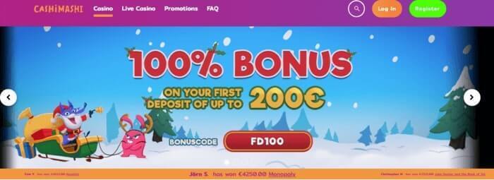 CashiMashi Online Casino Homepage