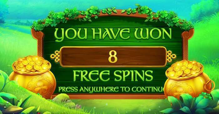 screenshot van een gratis spins bonus ronde