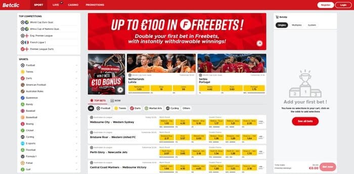 Screenshot Betclick website betclic com login 