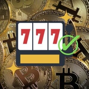 slot icoon met op de achtergrond bitcoins