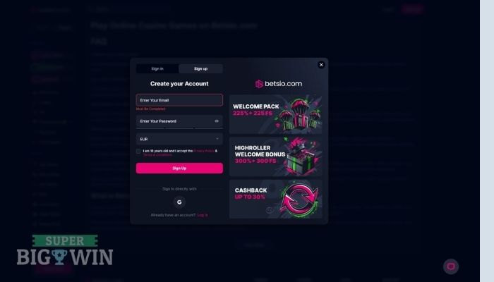 aanmelden bij betsio.com