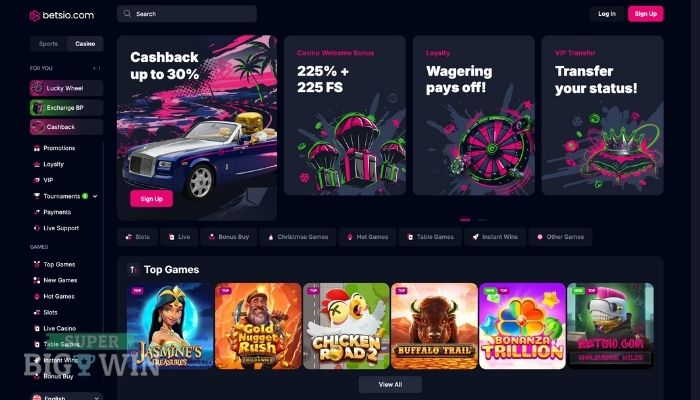 betsio.com casino homepage