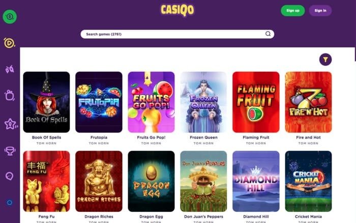 Casiqo Casino spelaanbod