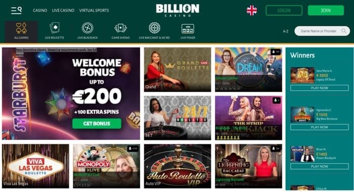 Billion Casino Live Casino