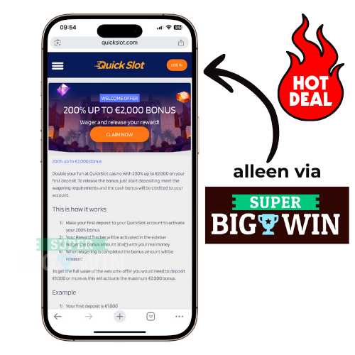 quick slot exclusieve welkomstbonus 