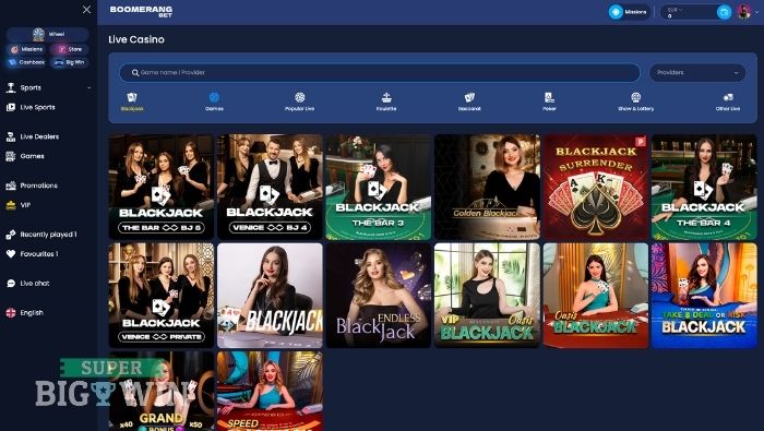 boomerang.bet live casino