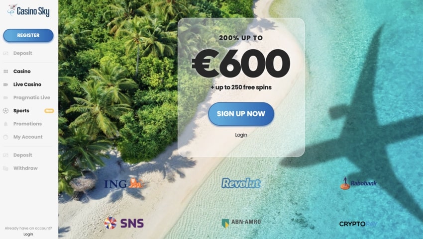 Homepage Online Casino Sky