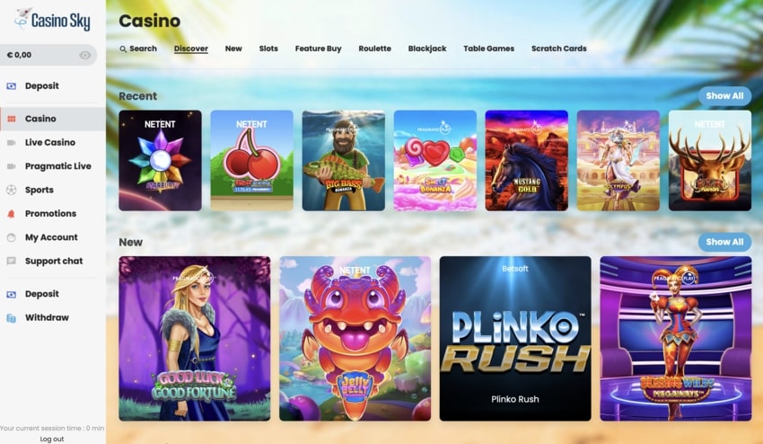 Casino spellen van Casino Sky