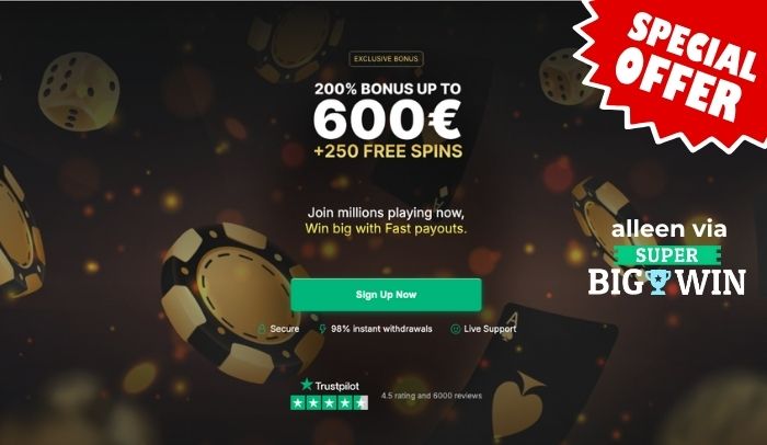 exclusieve welkomstbonus via SuperBigWin