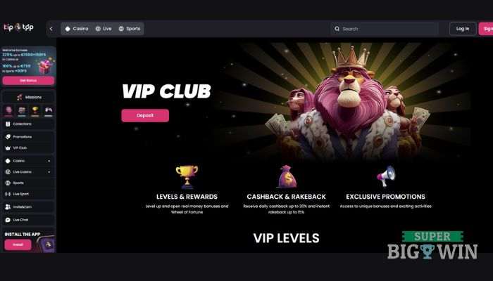 vip loyalty bij tiptopcasino