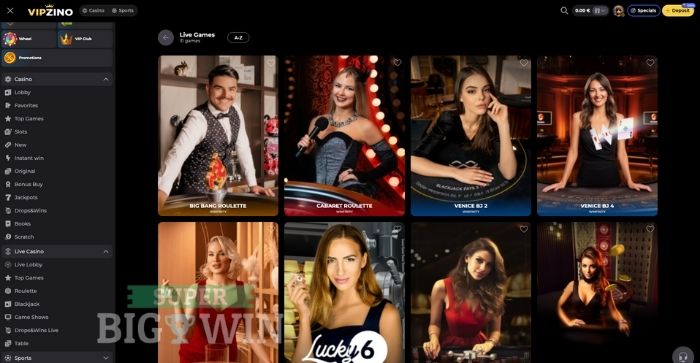 live casino van VIPzino