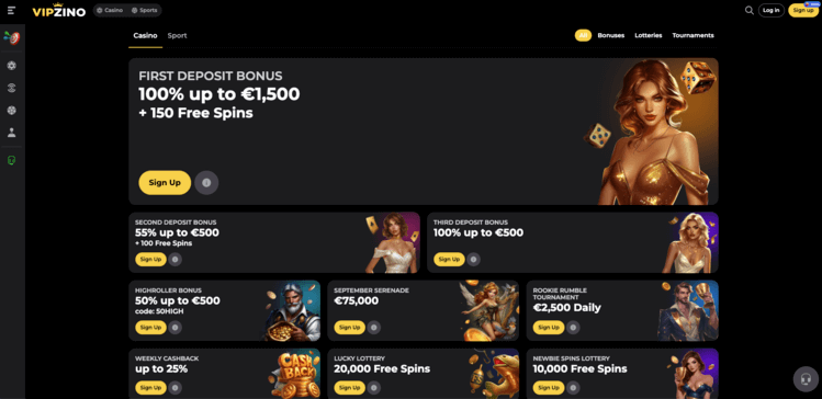 vipzino welkomstbonus