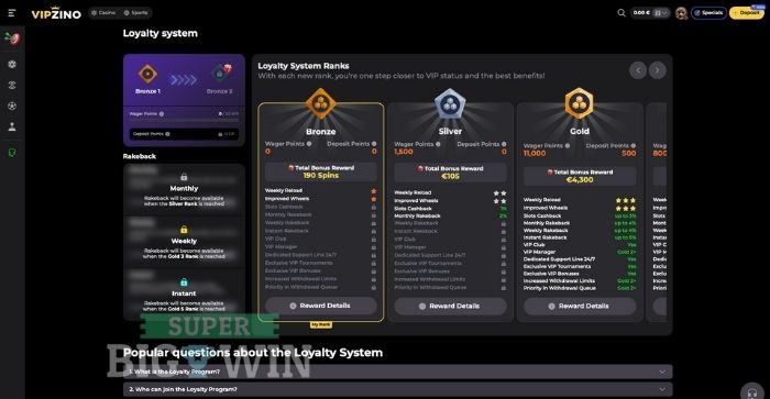 loyalty program vipzino casino
