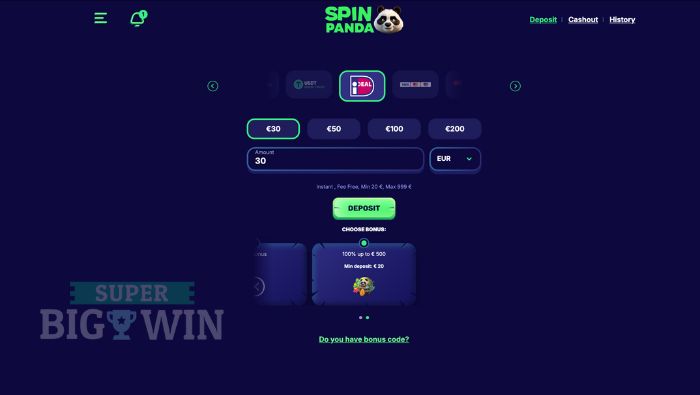 storten met iDEAL bij SpinPanda