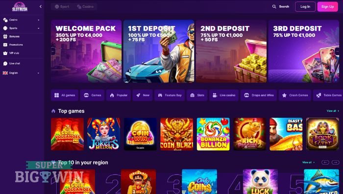 homepage van slotrush casino