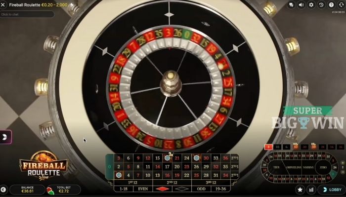 het wiel van fireball roulette