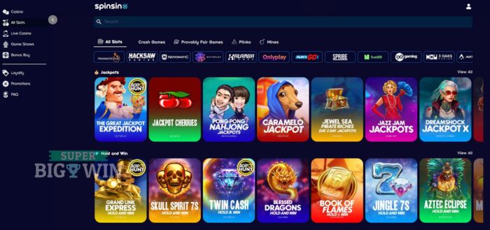 spelaanbod bij Spinsino casino