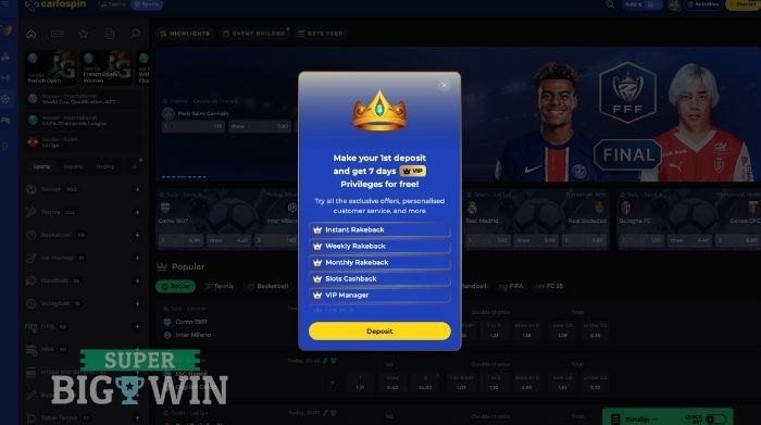 7 dagen VIP privileges bij Carlospin Casino