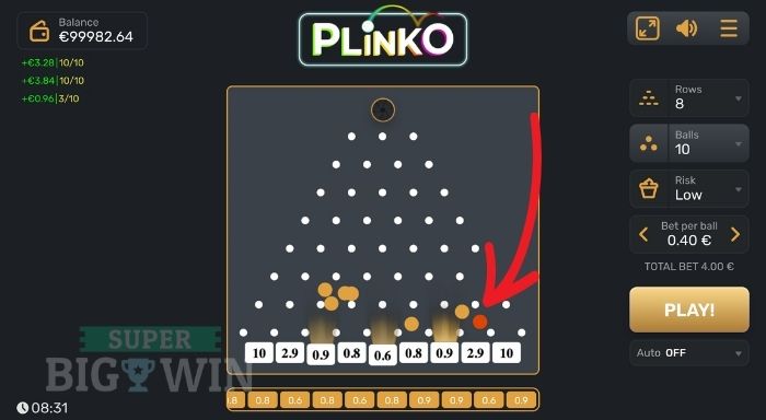 Plinko Gaming Corps gekleurde ballen