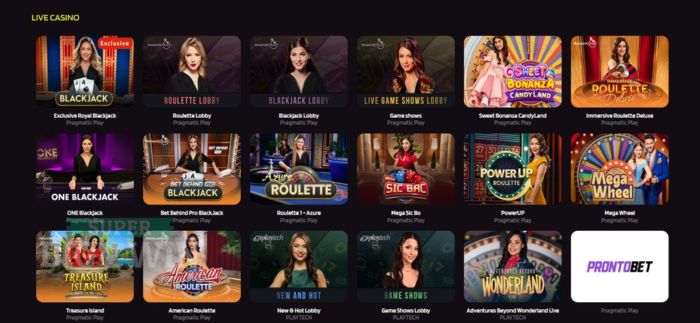 prontobet live casino