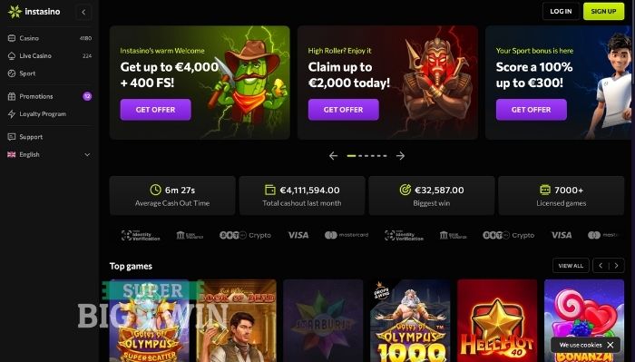 instasino casino homepage