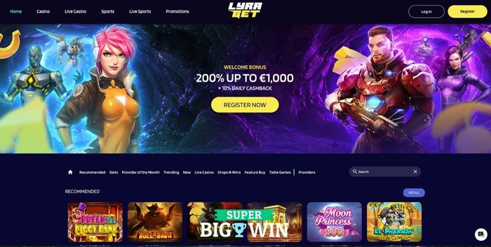 homepage van lyrabet