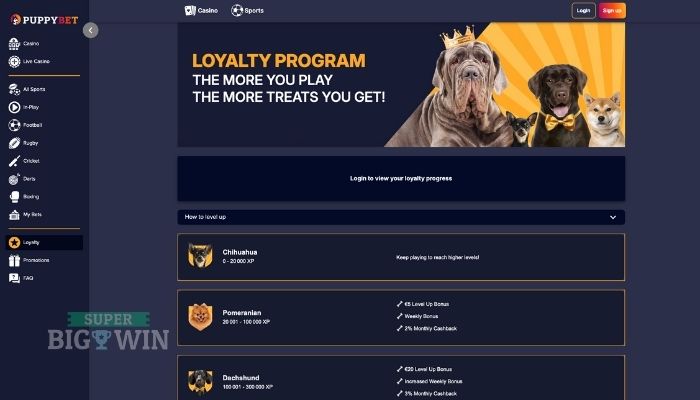 puppybet vip programma