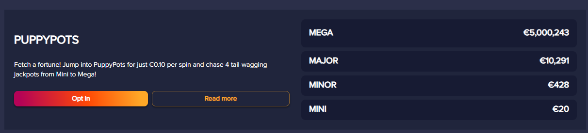 puppypots jackpotten