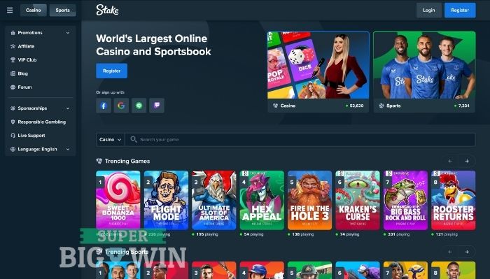homepage van stake.com