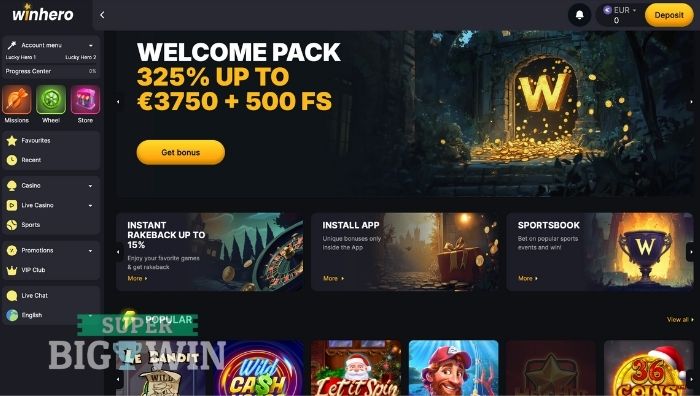 winhero casino homepage