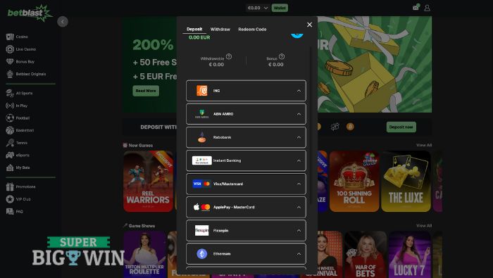 Betblast Casino storten