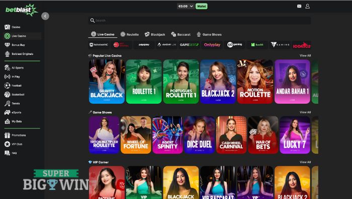 Betblast Live casino